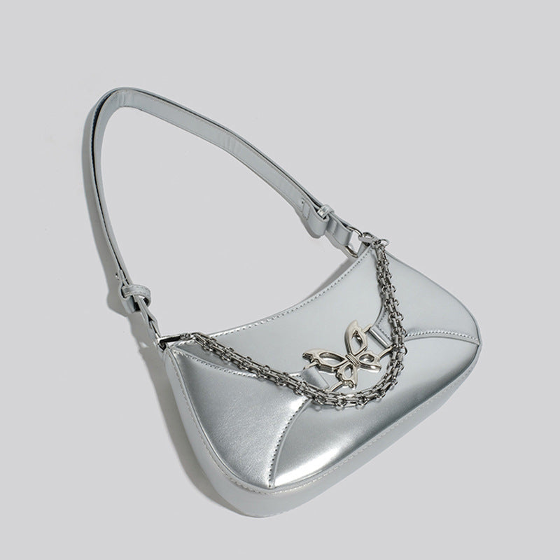 ZLLKL 2025 Premium sense silver butterfly armpit bag women's  niche bag women's  new women's messenger bag New