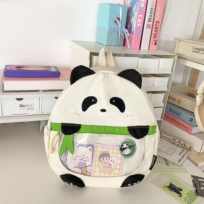 2025 ZLLKL Cartoon cute panda backpack popular new large-capacity casual schoolbag versatile personality national style travel bag women