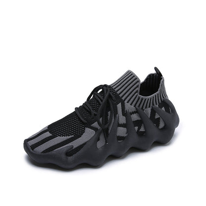 2025 Spring new Korean version of student breathable sports shoes couple socks shoes women's  women's running flying knitting 450-7
