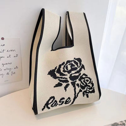 ZllKl  Knitted Bag with Hand Gift Bag Handbag Rabbit Hand Bag Ins Large Capacity Gift Bag Small Handbag Wrist