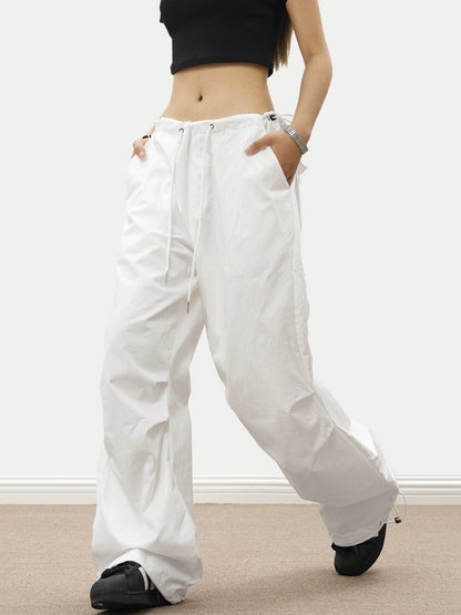 0123Start black paratrooper overalls men's and women's loose n wide-leg charging parachute pants summer thin