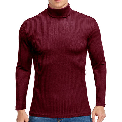 ZLLKL 2025 New men's sweater autumn and winter turtleneck warm bottoming shirt, Popular trade men's long-sleeved t-shirt  knitted sweater