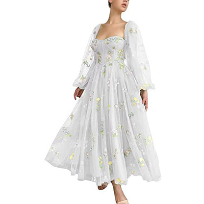 2025 EBAY Popular and   Party Ball Evening Dress Lace Embroidery Medium and Long Dress Long Sleeve Evening Dress