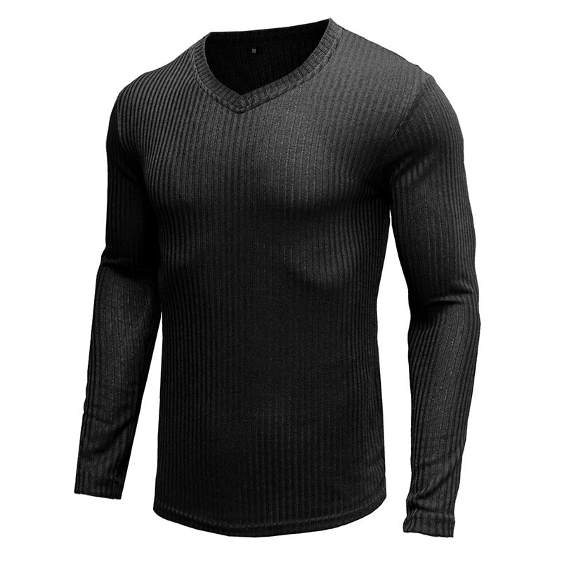 ZLLKL 2025 autumn  clothing bottoming shirt New long-sleeved t-shirt men's V-neck t-shirt Popular trade top men's wholesale