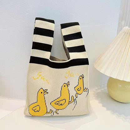 ZllKl  Knitted Bag with Hand Gift Bag Handbag Rabbit Hand Bag Ins Large Capacity Gift Bag Small Handbag Wrist