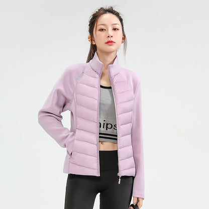 LuLu same winter new trendy brand new national standard 90 duck down outdoor sports stand-up collar down jacket women's short light and thin
