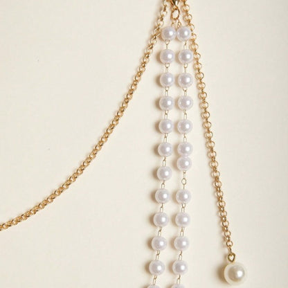 3463 2025 new hot-selling Waistchain pearl pendant multi-layer wavy tassel waist chain waist jewelry body chain