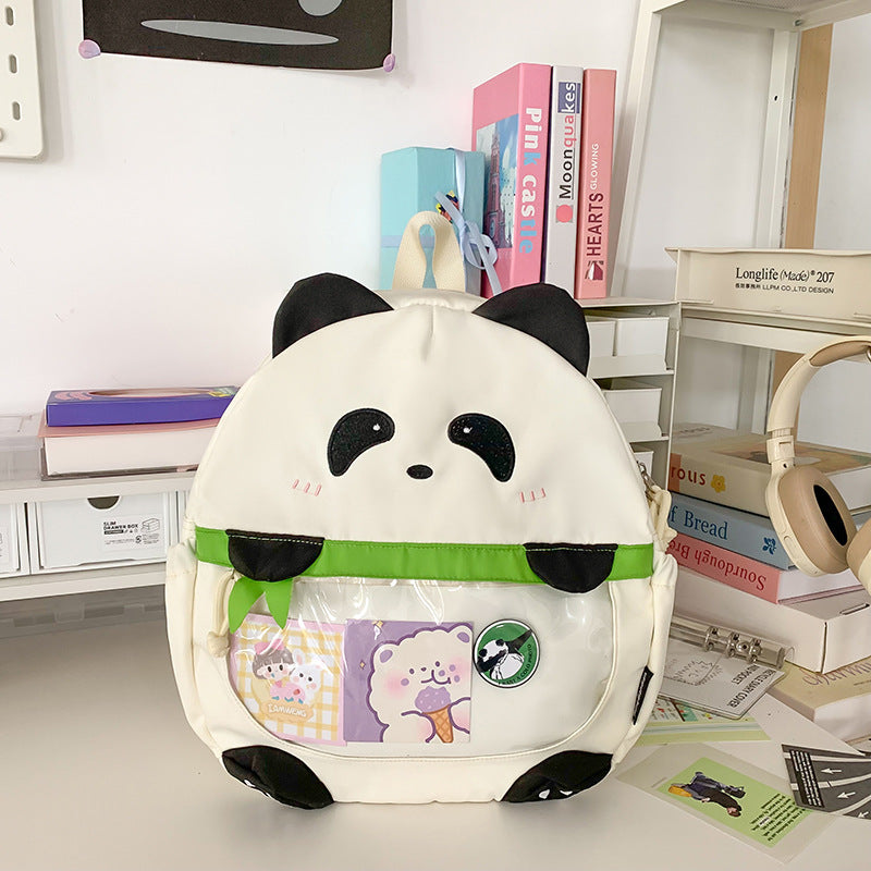 2025 ZLLKL Cartoon cute panda backpack popular new large-capacity casual schoolbag versatile personality national style travel bag women