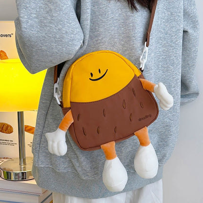 2025 ZLLKL Korean version of fashion mini canvas small bag popular new cute contrasting color doll shoulder bag soft cute messenger bag women