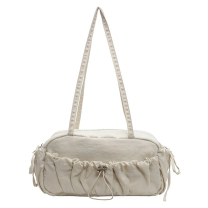 2025 ZLLKL Korean version of fashion pleated shoulder bag popular new casual small square bag large capacity versatile nylon underarm tote bag