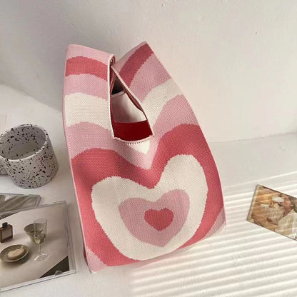 ZllKl  Knitted Bag with Hand Gift Bag Handbag Rabbit Hand Bag Ins Large Capacity Gift Bag Small Handbag Wrist
