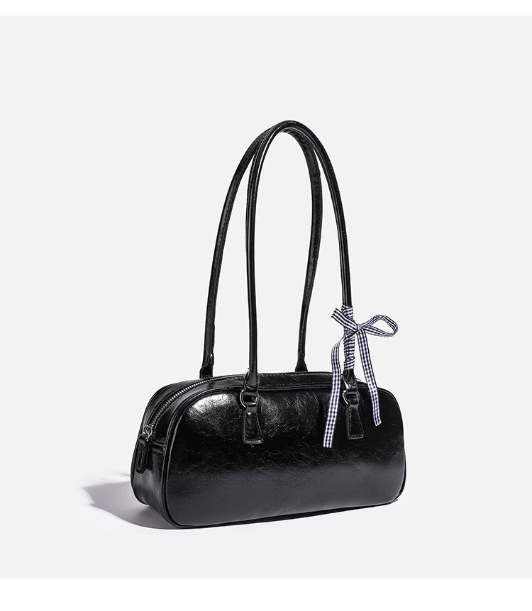 ZLLKL 2025 Korean version of niche ballet style Boston women's bag popular new fashionable versatile silver portable shoulder armpit bag