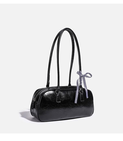 ZLLKL 2025 Korean version of niche ballet style Boston women's bag popular new fashionable versatile silver portable shoulder armpit bag