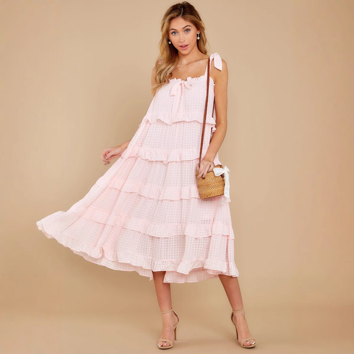 2020 spring and summer new 2025 Popular trade women's clothing independent station sleeveless flat collar big pendulum loose dress long dress new