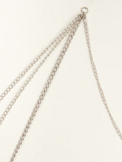 FB3360 2025 waist chain water drop pearl fringed chain pendant multi-layer wave pendulum chain waist chain waist decoration