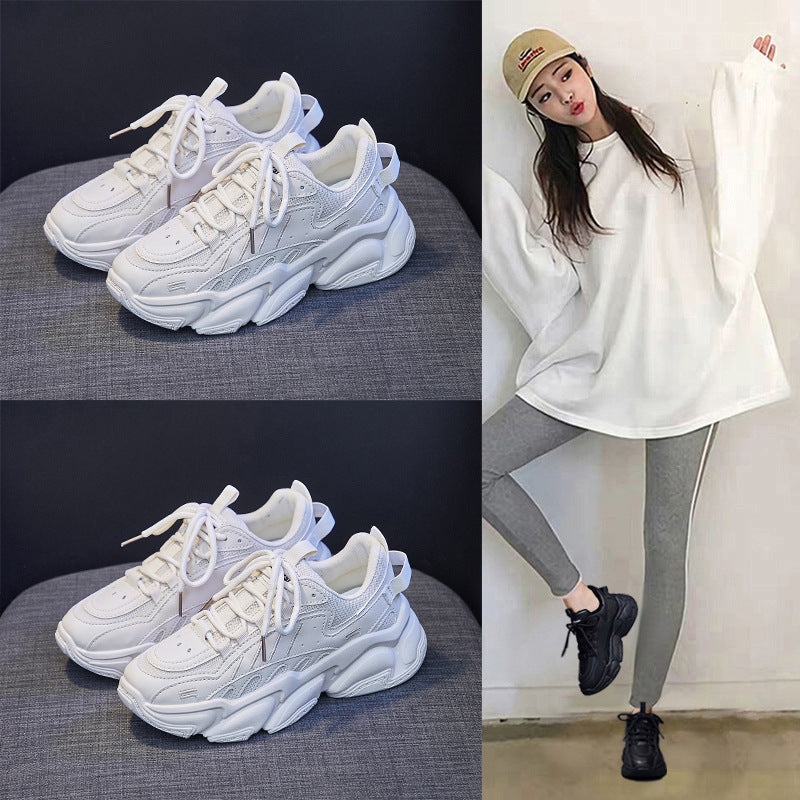 2025 dad shoes women's spring new ins trendy shoes Korean version shoes casual sports Internet celebrity street shot heightening shoes 175