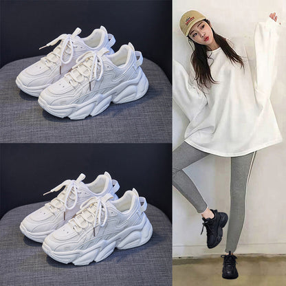 2025 dad shoes women's spring new ins trendy shoes Korean version shoes casual sports Internet celebrity street shot heightening shoes 175