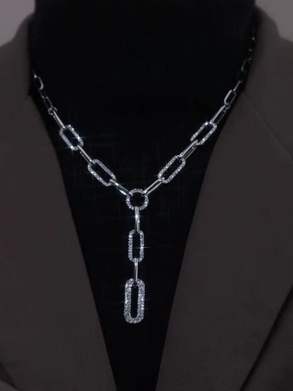 2025 chain metal necklace long sweater chain 2023 new Internet celebrity light luxury temperament niche collarbone chain women