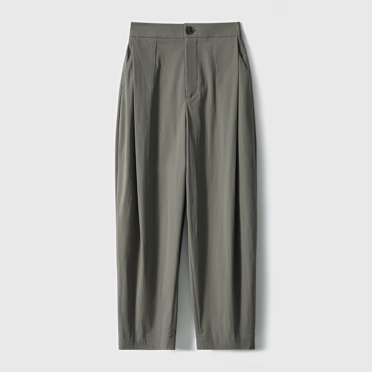 2025 Japanese thin crescent pants high-end nine-point pants casual pants women's thin elastic waist white gray women's clothing spring and summer