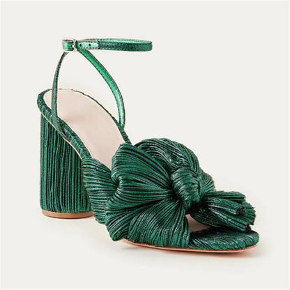 ZllKl  Dropshopping Summer Open Toed Bow 40-47 High Heels Party Dress Wedding Women's Sandals