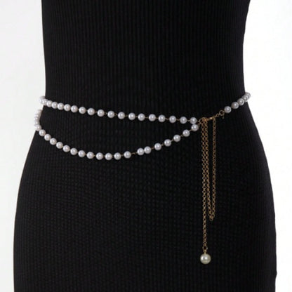3463 2025 new hot-selling Waistchain pearl pendant multi-layer wavy tassel waist chain waist jewelry body chain