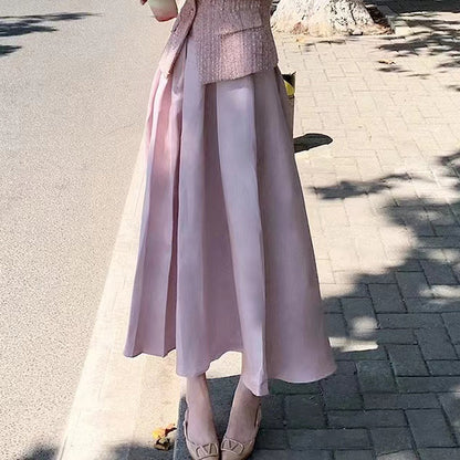 2025 Spot popular summer new fresh two-piece set collectible small fragrant top vest + skirt set