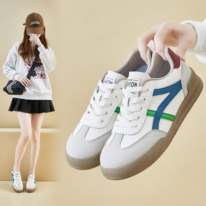 2025 spring white shoes new Korean version ins female students platform heightening sports board shoes casual street shot XFX62