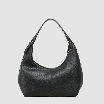 ZLLKL 2025 Korean version of casual lychee pattern armpit bag women's popular fashion casual soft leather dumpling bag simple shoulder portable women's bag