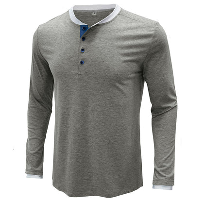ZLLKL 2025 men's clothing Henry shirt autumn and winter men's long-sleeved t-shirt Popular trade men's t-shirt short-sleeved top clothing wholesale