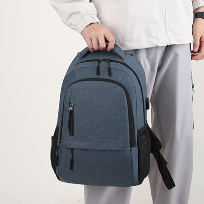 Backpack Men's Cross-Border Backpack Simple Fashion Student Schoolbag Backpack Computer Bag New Printed Logo