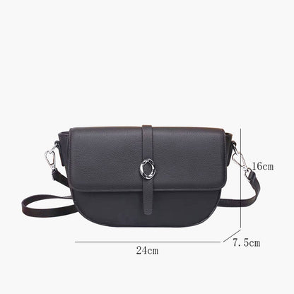 Street trend leather women's bag fashion saddle bag niche high sense TOGO pattern cowhide shoulder messenger bag 9810