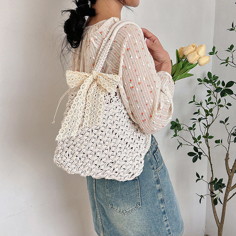 ZLLKL 2025Internet celebrity shoulder bag women's bag straw bag  new trendy leisure bag woven beach bag portable messenger bag