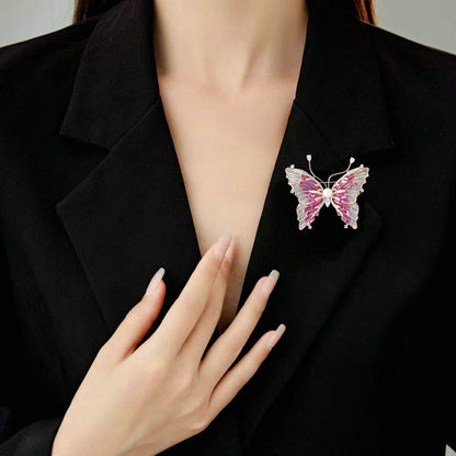 2025 High-end temperament cardigan buckle coat accessories suit pin female Chinese style collar buckle corsage dripping butterfly brooch female