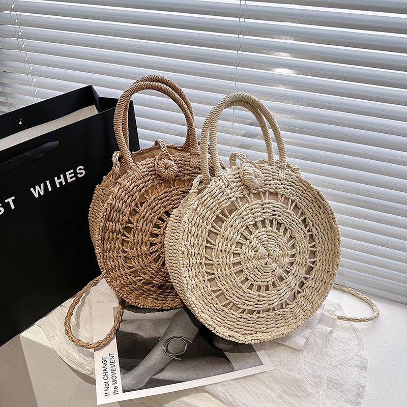 ZLLKL 2025 new woven bag wholesale simple ethnic style large capacity handbag lightweight trend shoulder messenger bag