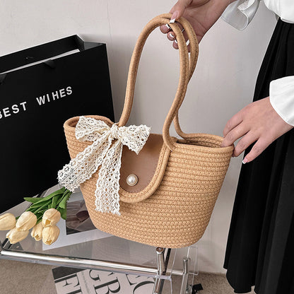 ZLLKL 2025Cross-border bags women's bags  new simple fashion bags large capacity shoulder armpit bag straw tote bag