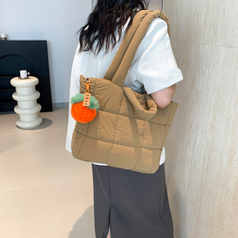 2025 ZLLKL Korean version of fashion cotton clothes tote bag popular new simple large-capacity shoulder bag personalized Popular-style cotton clothes shopping bag