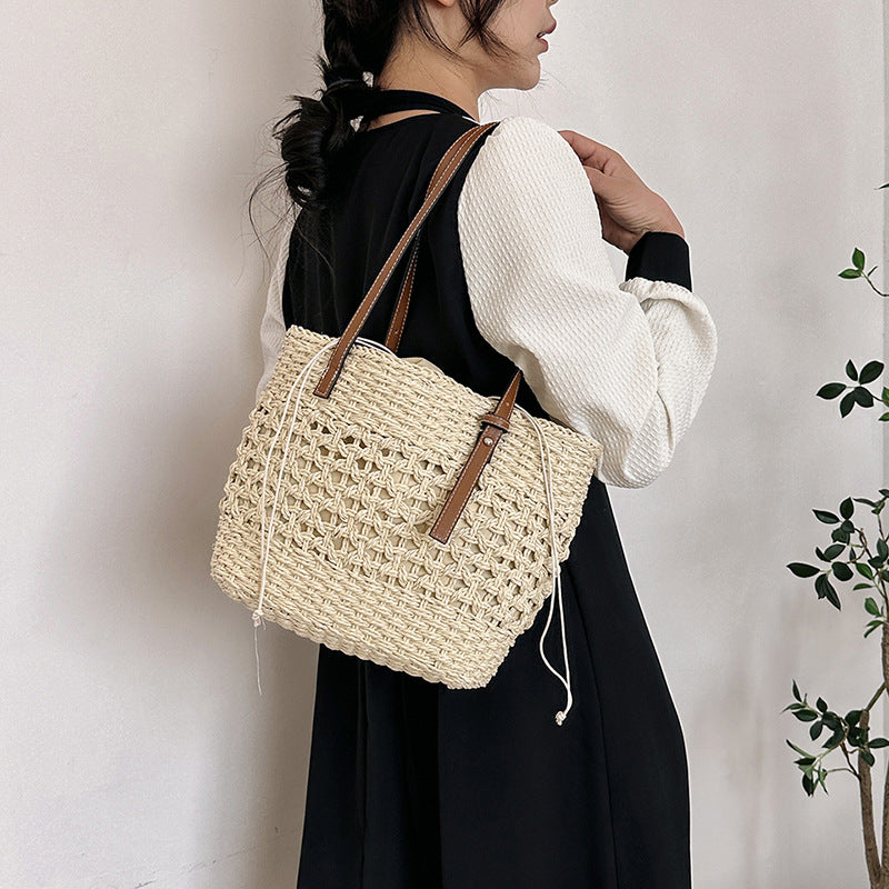 ZLLKL 2025Summer casual simple large-capacity bag women's  new fashion woven shoulder bag simple Popular tote bag