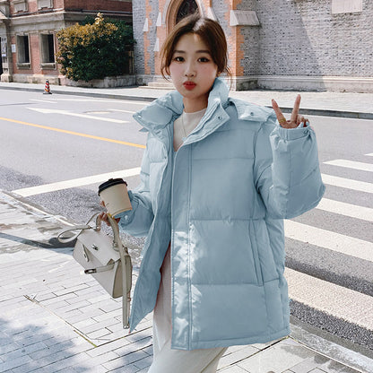 Women's short cotton-padded clothes 2023 winter new cross-border European and American small hooded down cotton-padded clothes women's thickened warm cotton-padded jackets