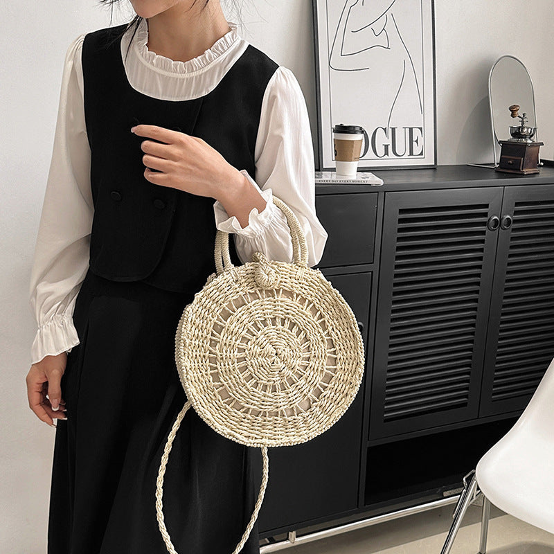 ZLLKL 2025Bag women's  new high-grade texture woven straw bag, Popular temperament, large-capacity hand-carried shoulder messenger bag