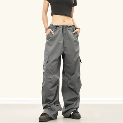 0123Start  street babes multi-pocket overalls neutral white wide-leg slim casual trousers women