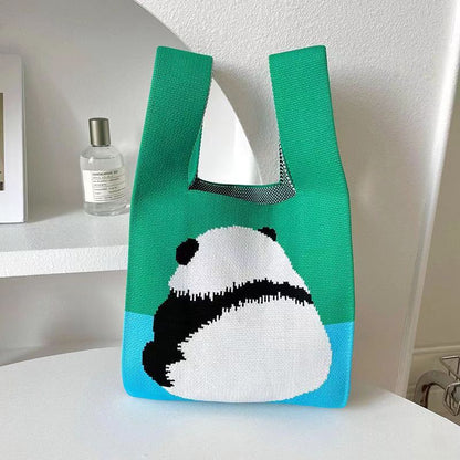 ZllKl  Knitted Bag with Hand Gift Bag Handbag Rabbit Hand Bag Ins Large Capacity Gift Bag Small Handbag Wrist