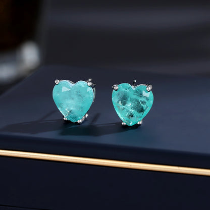 2025 S925 silver needle girl heart earrings trendy sweet fresh super fairy temperament simple versatile ice crack love stud earrings