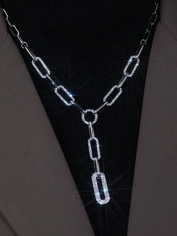2025 chain metal necklace long sweater chain 2023 new Internet celebrity light luxury temperament niche collarbone chain women