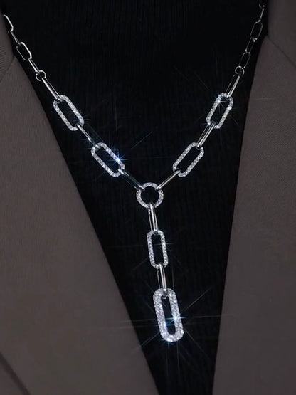 2025 chain metal necklace long sweater chain 2023 new Internet celebrity light luxury temperament niche collarbone chain women