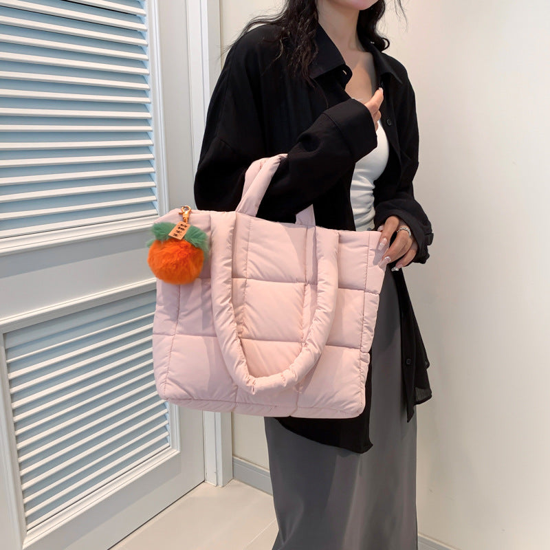 2025 ZLLKL Korean version of fashion cotton clothes tote bag popular new simple large-capacity shoulder bag personalized Popular-style cotton clothes shopping bag