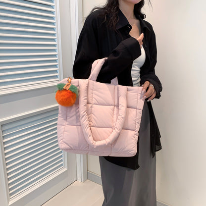 2025 ZLLKL Korean version of fashion cotton clothes tote bag popular new simple large-capacity shoulder bag personalized Popular-style cotton clothes shopping bag