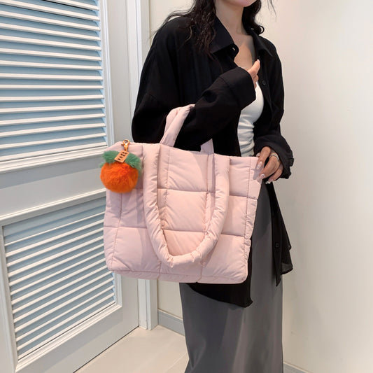 2025 ZLLKL Korean version of fashion cotton clothes tote bag popular new simple large-capacity shoulder bag personalized Popular-style cotton clothes shopping bag
