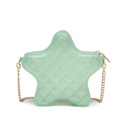 ZLLKL 2025 Bo Hao, Xiaoxiangfeng PVC Pentagon Barbie Jelly Bag, Fashion Versatile Rhombus Bag, Dirty and Easy to Wash, Summer Female Oblique Span
