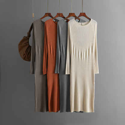 ZllKl 2025  knitted dresses, autumn inner fit, slim and thin back, hollow trousers, sweater, bottoming skirt