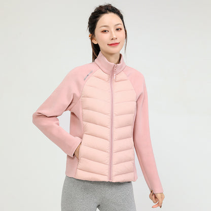 LuLu same winter new trendy brand new national standard 90 duck down outdoor sports stand-up collar down jacket women's short light and thin